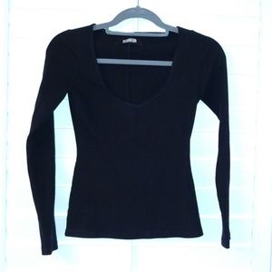 Reformation black v neck top